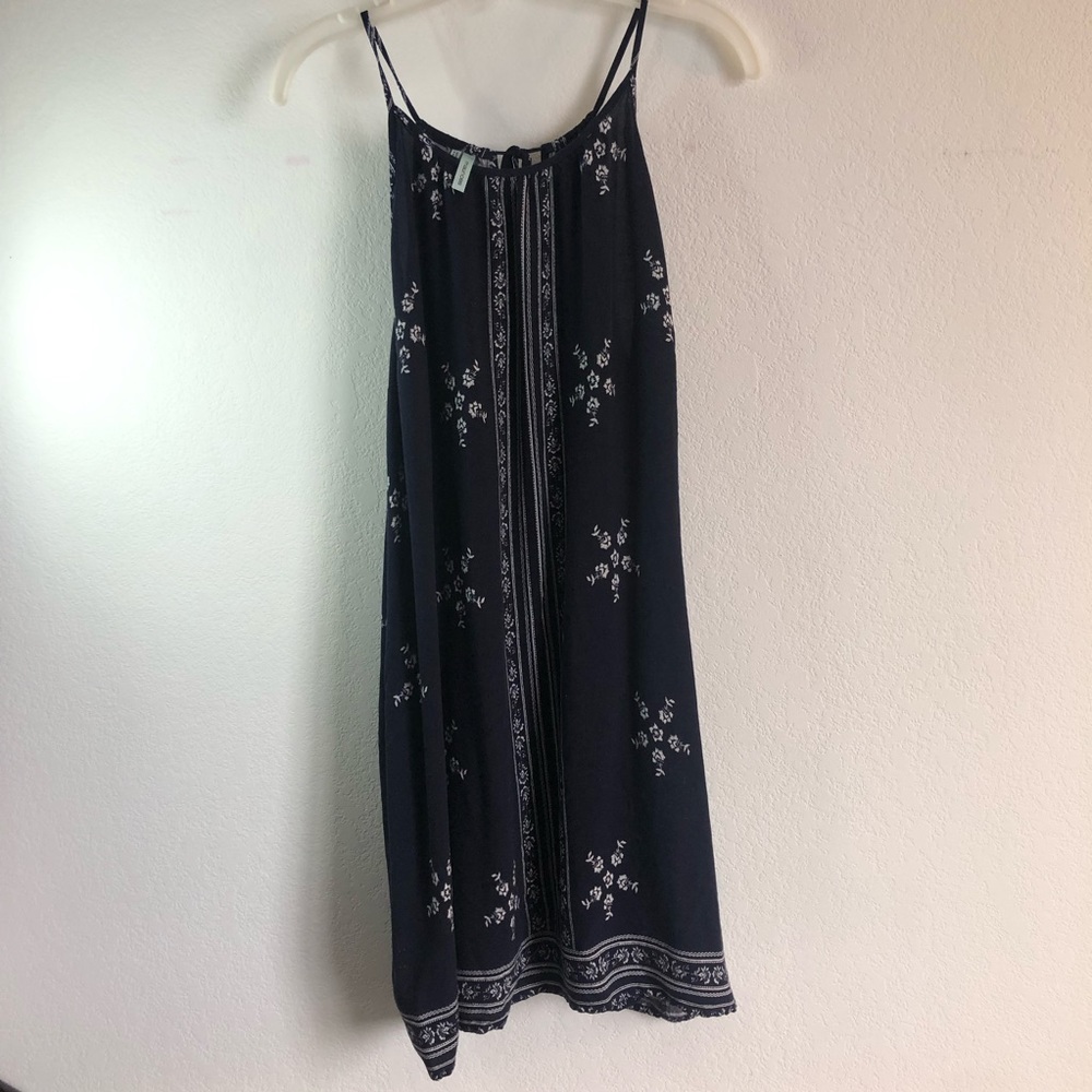 Navy Blue Floral Women's Top